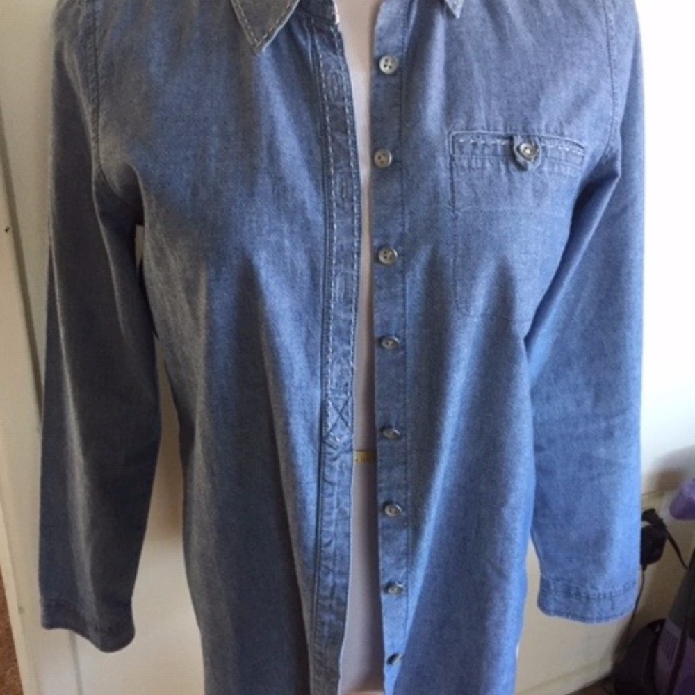 Denim look button down lightweight jacket/top SP